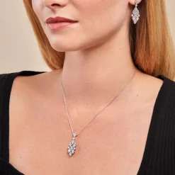 Marc Orian Colliers|Colliers Avec Pierres > Collier Petales Argent Blanc Oxyde De Zirconium