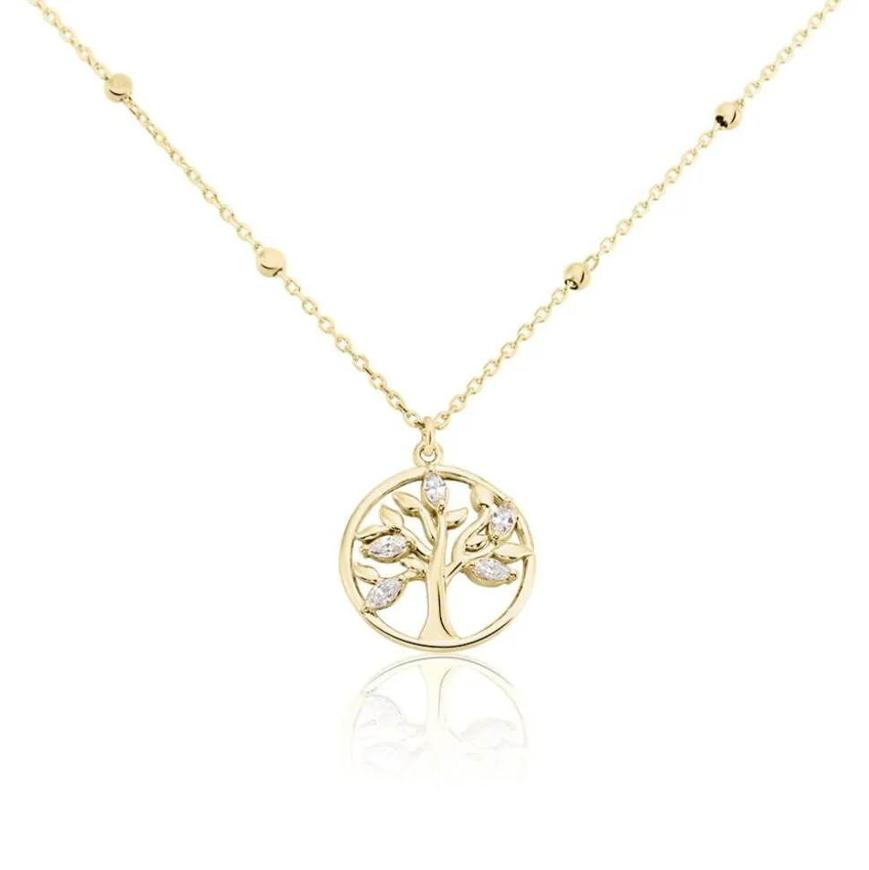 Collier Plaqué Or Heribald Oxydes De Zirconium