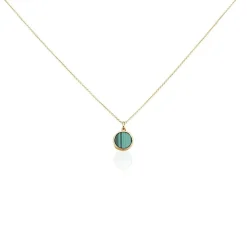 Collier Plaqué Or Neassa Malachite