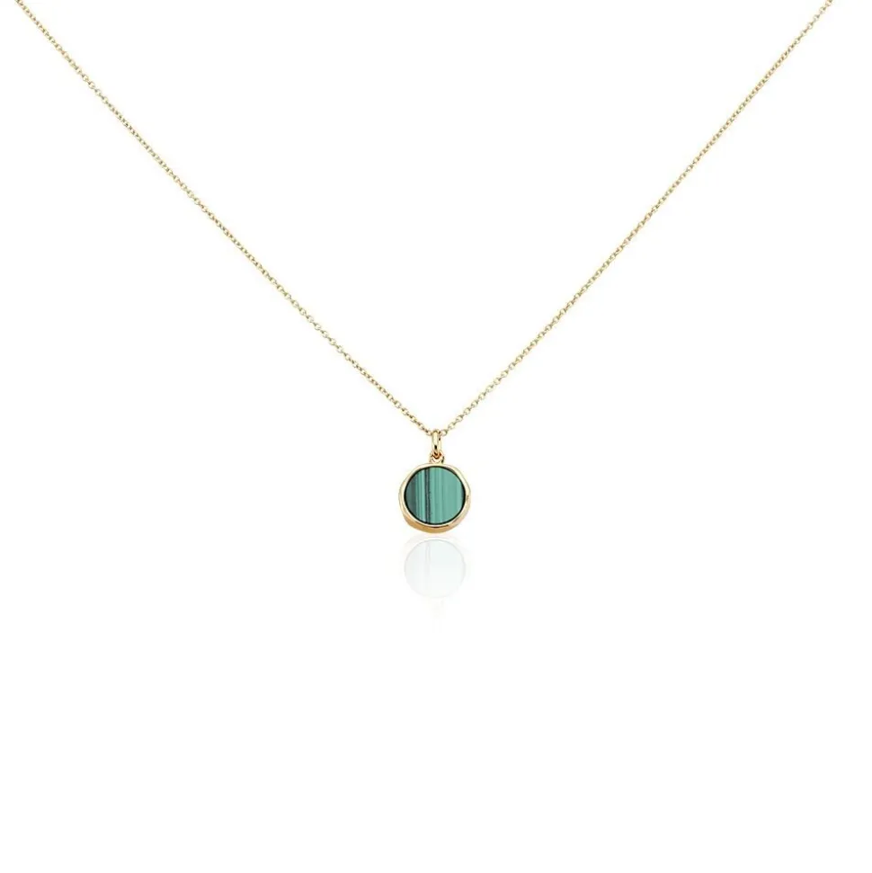 Collier Plaqué Or Neassa Malachite