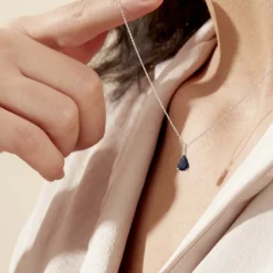 Marc Orian Cadeaux Mariage|Colliers > Collier Pluie D'Eclat Or Blanc Saphir