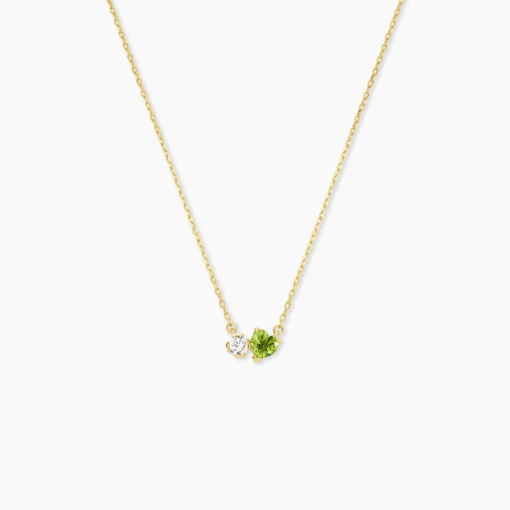 Marc Orian Colliers|Colliers Cœur > Collier Poem Argent Jaune Péridot Oxyde De Zirconium