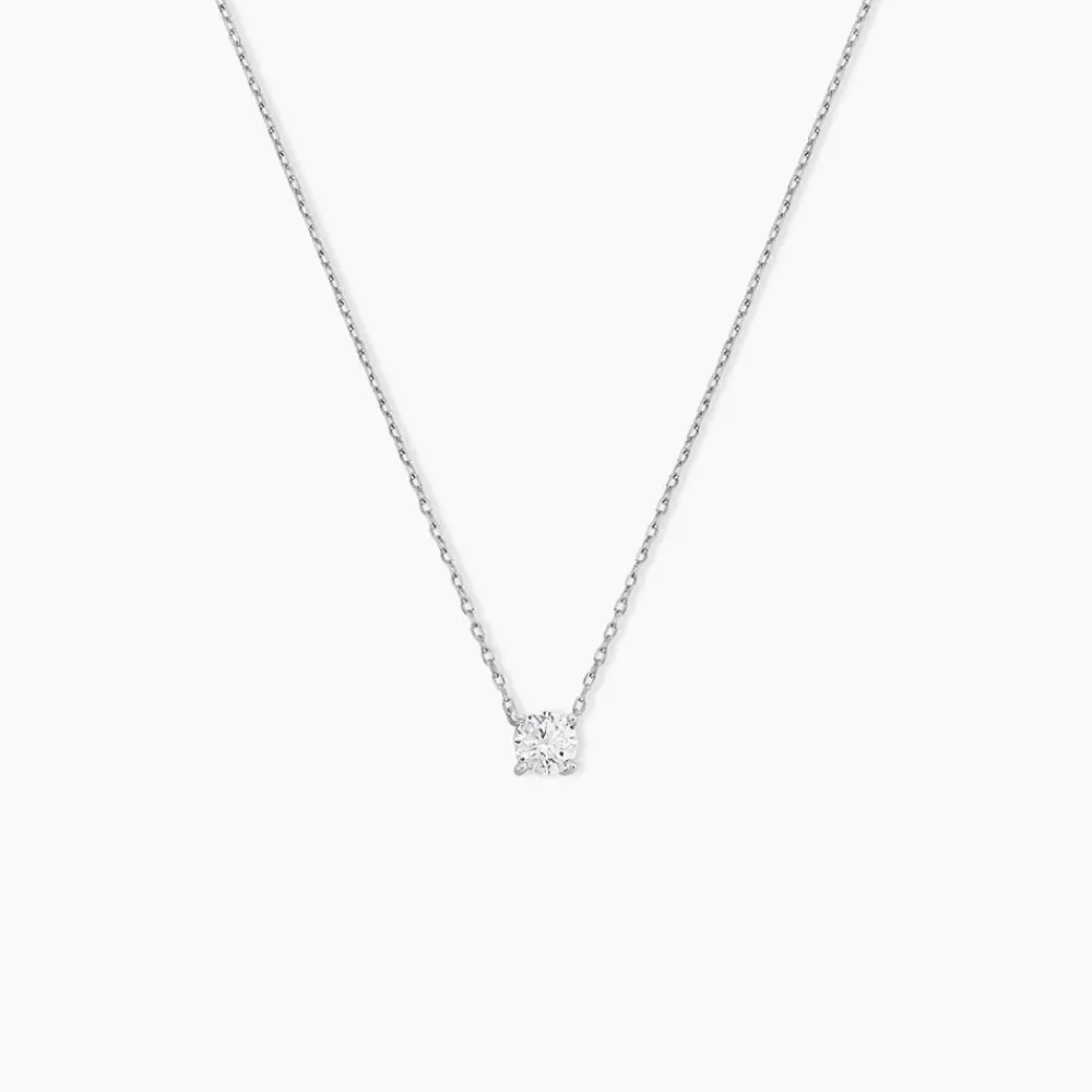 Marc Orian Colliers|Colliers Avec Pierres > Collier Ponama Or Blanc Oxyde De Zirconium