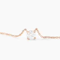 Collier Ponama Or Rose Oxyde De Zirconium