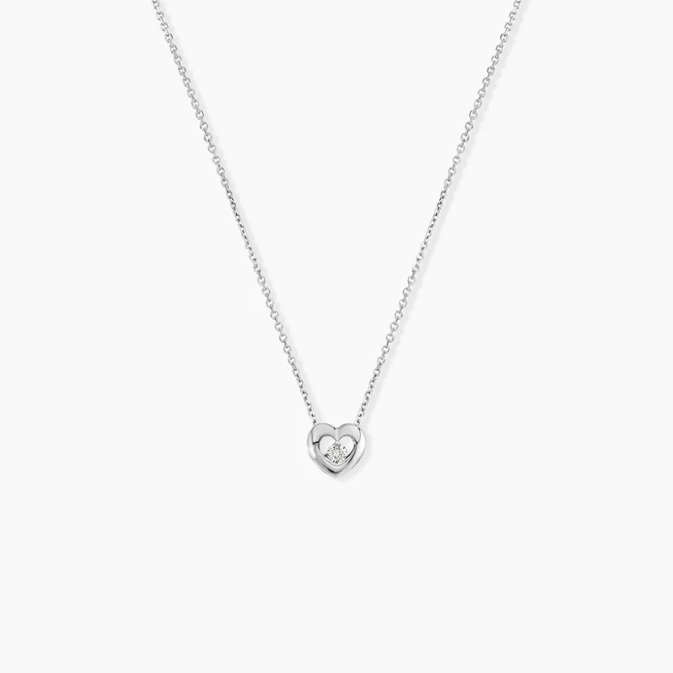 Collier Purete Or Blanc Diamant