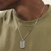 Marc Orian Colliers Fantaisie|Colliers > Collier Quadrillage Acier Blanc