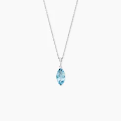 Collier Raquel Or Blanc Topaze