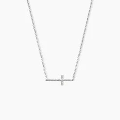 Collier Rayan Argent Blanc Oxyde De Zirconium