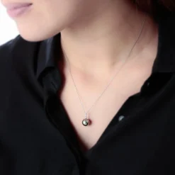 Marc Orian Colliers|Colliers Avec Pierres > Collier Rebeca Or Blanc Perle De Culture De Tahiti Et Oxyde