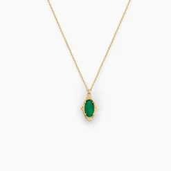 Marc Orian Colliers|Colliers Avec Pierres > Collier Reflets Pop Or Jaune Malachite or jaune malachite vert