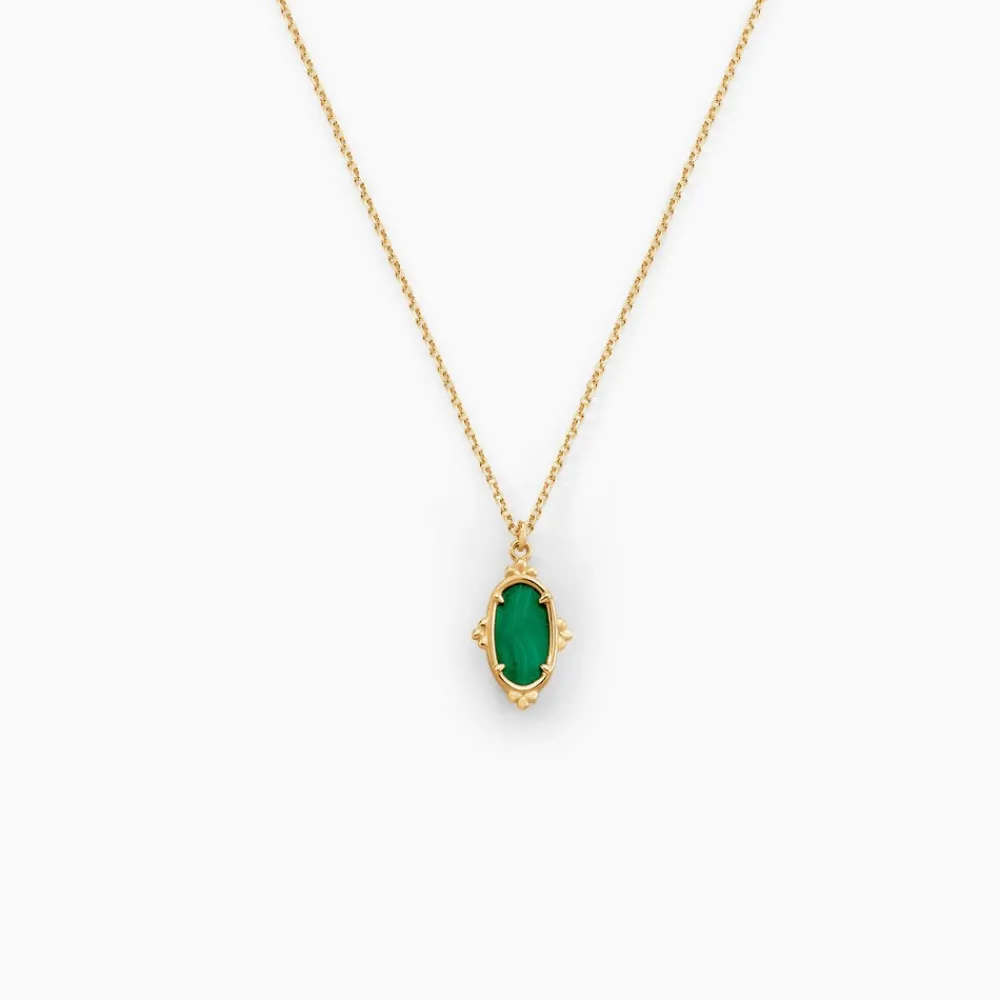 Marc Orian Colliers|Colliers Avec Pierres > Collier Reflets Pop Or Jaune Malachite or jaune malachite vert