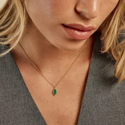 Marc Orian Colliers|Colliers Avec Pierres > Collier Reflets Pop Or Jaune Malachite or jaune malachite vert