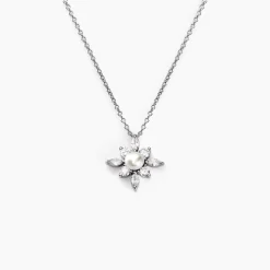 Collier Rhoda Argent Blanc Perle De Culture Oxyde De Zirconium