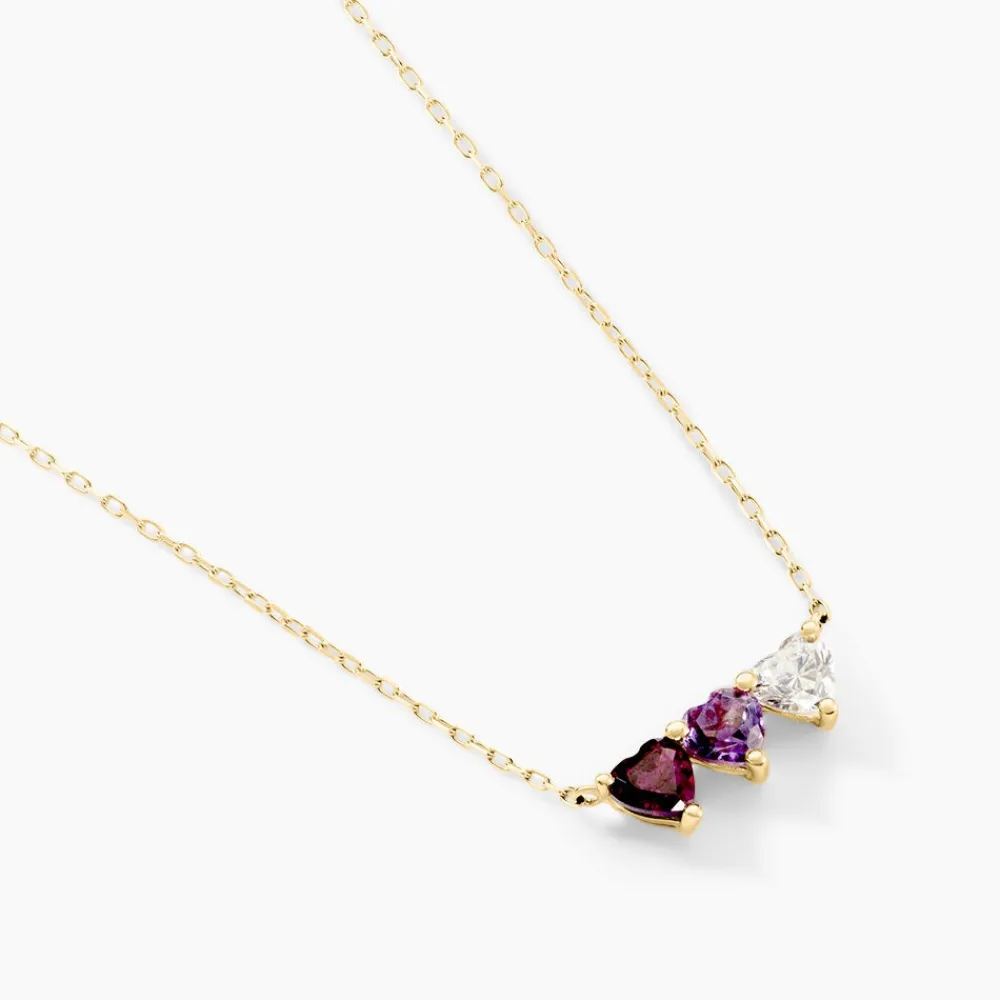 Marc Orian Colliers|Colliers Cœur > Collier Romayne Or Jaune Améthyste Rhodolite Oxyde De Zirconium