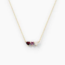 Marc Orian Colliers|Colliers Cœur > Collier Romayne Or Jaune Améthyste Rhodolite Oxyde De Zirconium