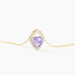Marc Orian Colliers|Colliers Cœur > Collier Rosaline Or Jaune Amethyste Et Oxyde De Zirconium
