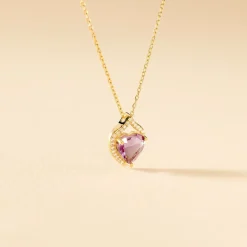 Marc Orian Colliers|Colliers Cœur > Collier Rosaline Or Jaune Amethyste Et Oxyde De Zirconium