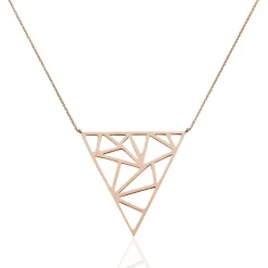 Collier Sautoir Rosario Acier Rose