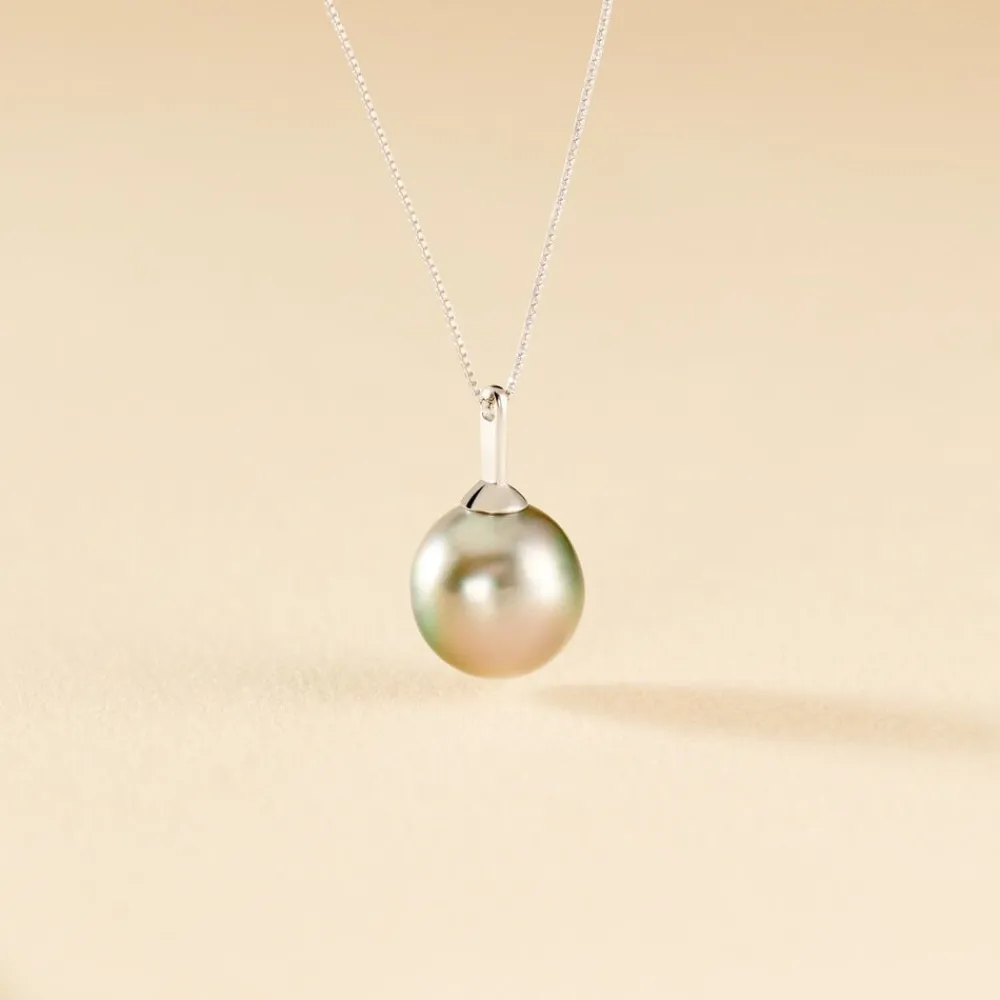 Marc Orian Colliers|Colliers Avec Pierres > Collier Semi-baroque Or Blanc Perle De Culture De Tahiti