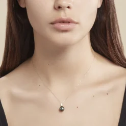 Marc Orian Colliers|Colliers Avec Pierres > Collier Semi-baroque Or Blanc Perle De Culture De Tahiti