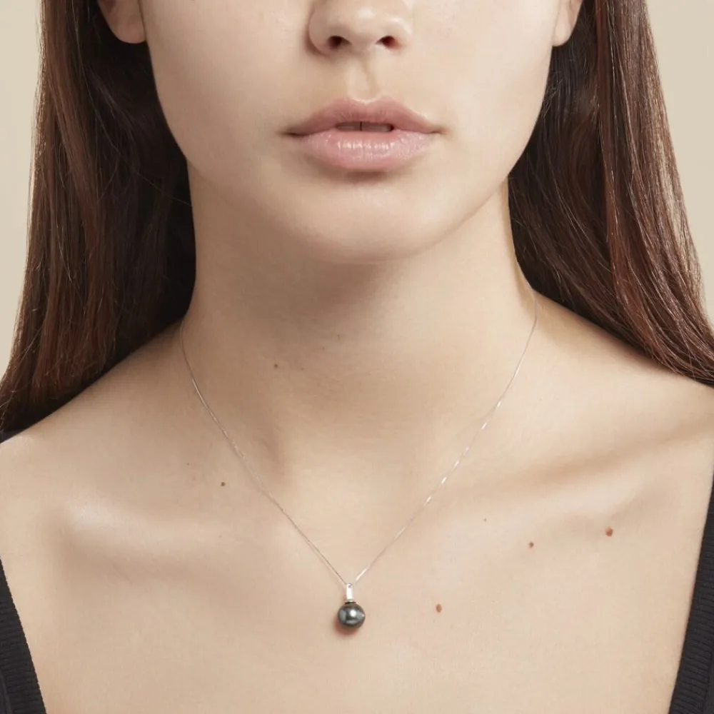 Marc Orian Colliers|Colliers Avec Pierres > Collier Semi-baroque Or Blanc Perle De Culture De Tahiti