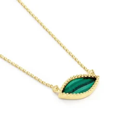 Marc Orian Colliers|Colliers Avec Pierres > Collier Silma Or Jaune Malachite or jaune malachite vert