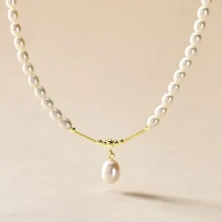 Marc Orian Parures De Mariage|Colliers > Collier Stella-rose Or Jaune Perle De Culture