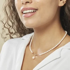 Marc Orian Parures De Mariage|Colliers > Collier Stella-rose Or Jaune Perle De Culture