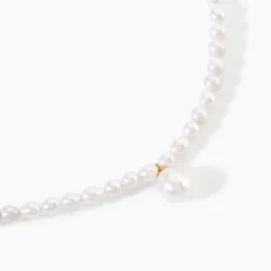 Collier Stella-rose Or Jaune Perle De Culture