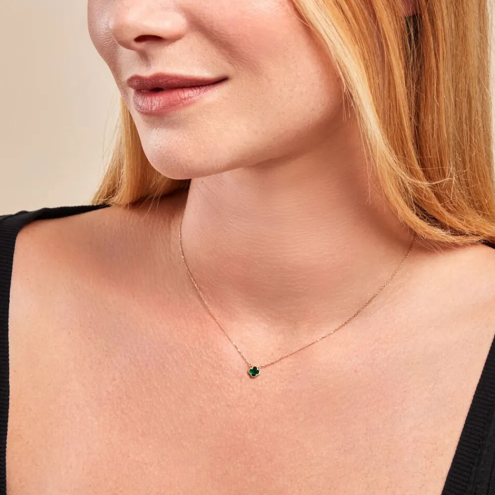 Marc Orian Colliers|Colliers Avec Pierres > Collier Stellya Or Jaune Malachite or jaune malachite vert