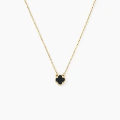 Marc Orian Colliers|Colliers Avec Pierres > Collier Stellya Or Jaune Onyx or jaune onyx noir