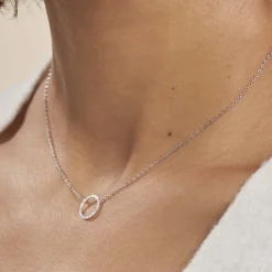 Marc Orian Colliers|Colliers Avec Pierres > Collier Stip Or Blanc Oxyde De Zirconium
