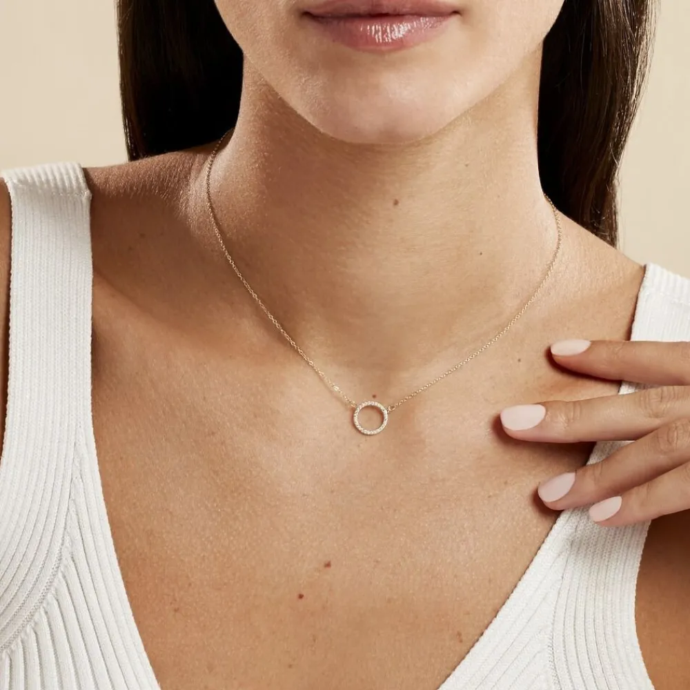 Marc Orian Colliers|Colliers Avec Pierres > Collier Stip Or Jaune Oxyde De Zirconium