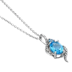 Marc Orian Colliers|Colliers Avec Pierres > Collier Sunset Or Blanc Topaze Oxyde
