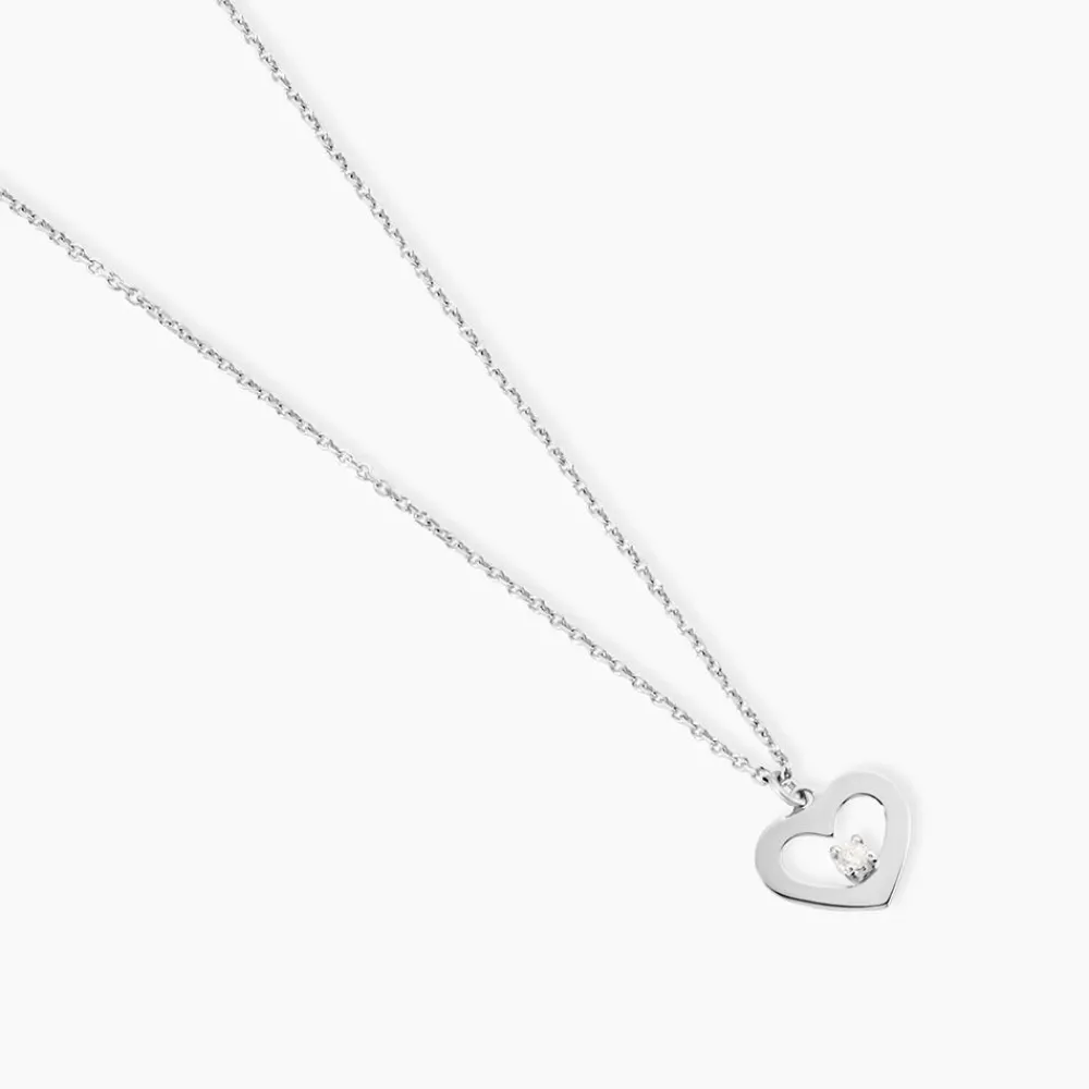 Marc Orian Colliers Diamant|Colliers > Collier Sweet Heart Or Blanc Diamant