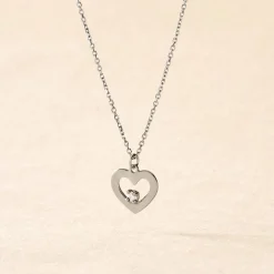 Marc Orian Colliers Diamant|Colliers > Collier Sweet Heart Or Blanc Diamant