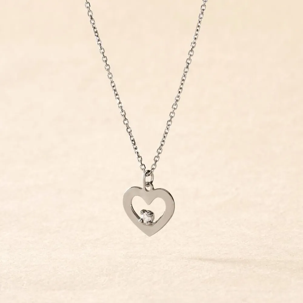 Marc Orian Colliers Diamant|Colliers > Collier Sweet Heart Or Blanc Diamant