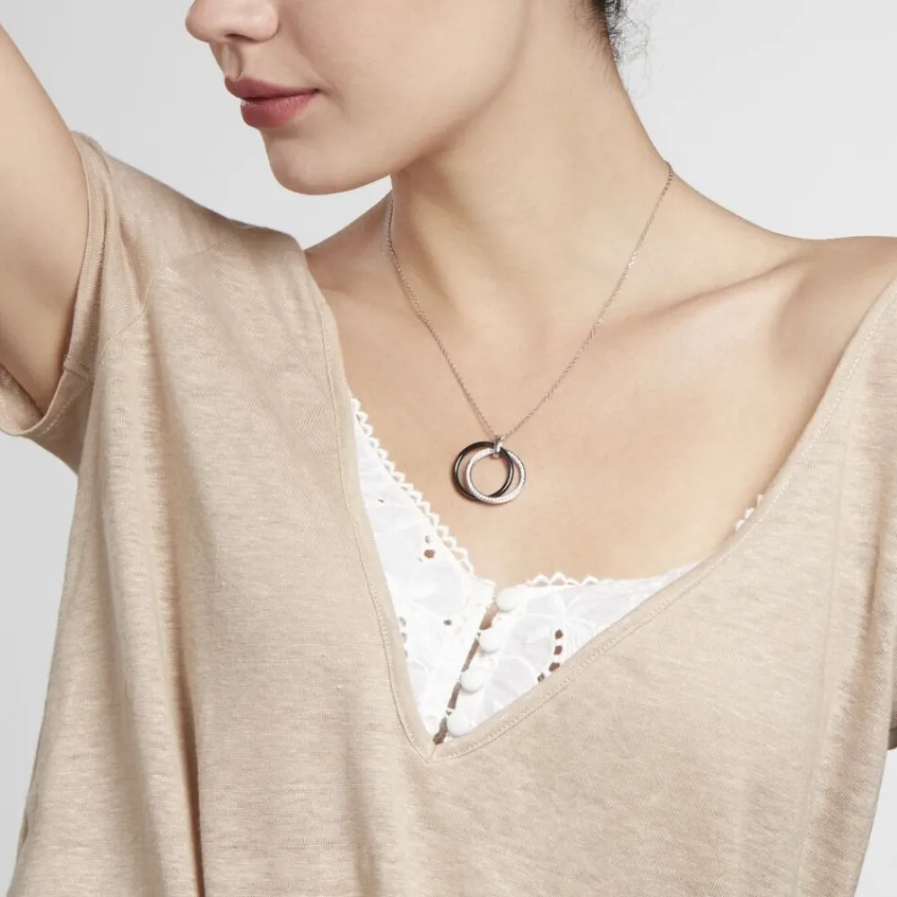 Marc Orian Colliers|Colliers Avec Pierres > Collier Tania Argent Blanc Céramique Et Oxyde De Zirconium