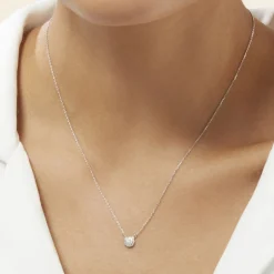 Collier Teani Or Blanc Diamant