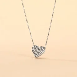 Marc Orian Colliers Diamant|Colliers Cœur > Collier Ti Amo Or Blanc Diamant