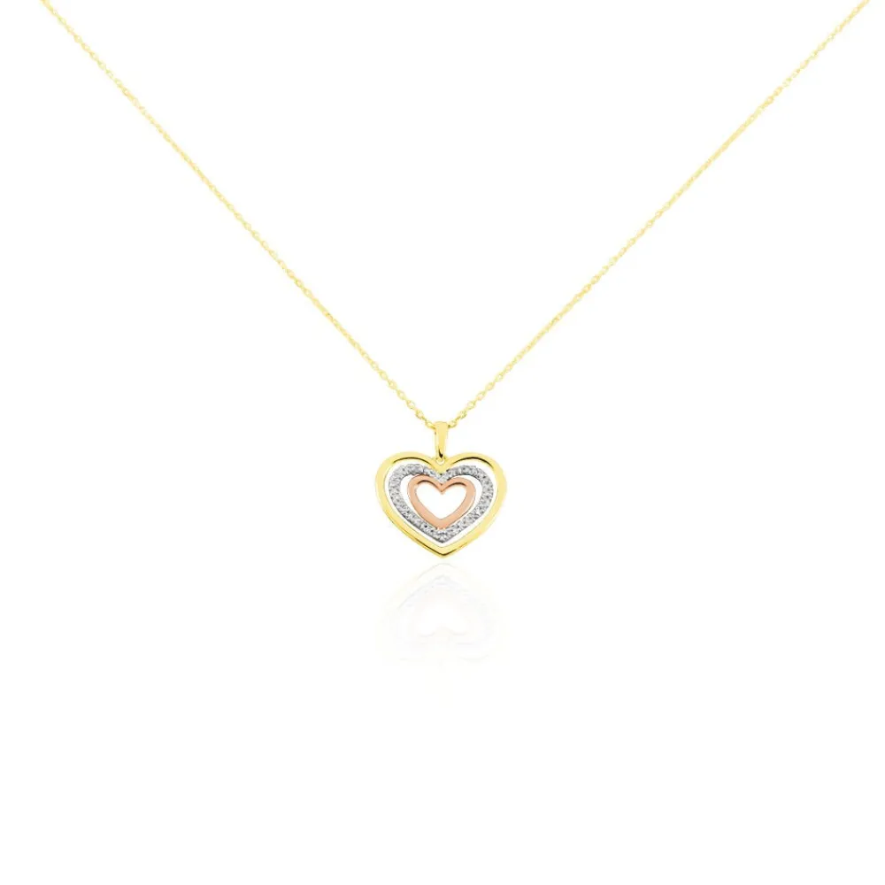 Marc Orian Colliers Diamant|Colliers Cœur > Collier Titaina Or Tricolore Diamant