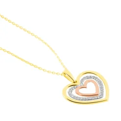 Marc Orian Colliers Diamant|Colliers Cœur > Collier Titaina Or Tricolore Diamant