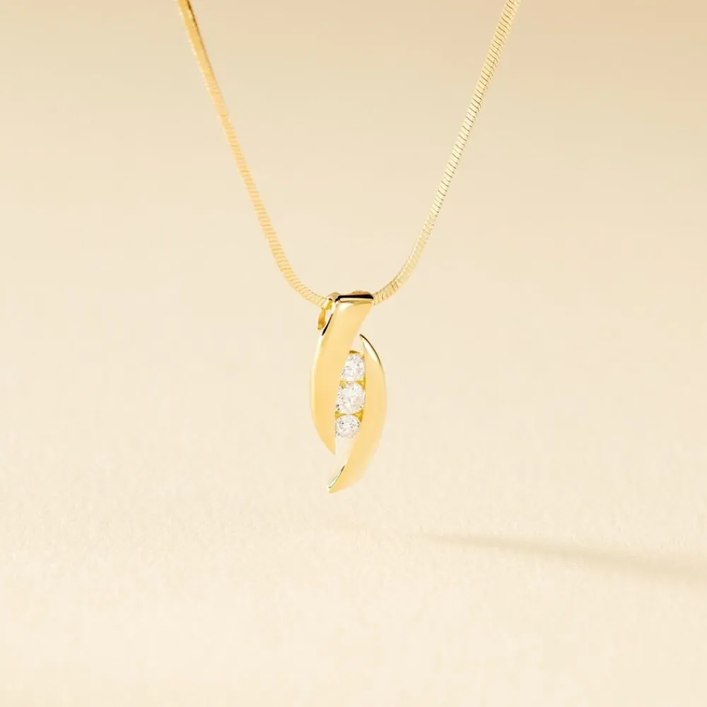 Marc Orian Colliers Diamant|Colliers > Collier Trilogie Or Jaune Diamant