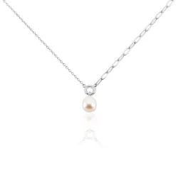 Collier Valent Argent Perle De Culture
