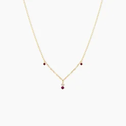 Marc Orian Colliers|Colliers Avec Pierres > Collier Valora Or Jaune Rhodolite Oxyde De Zirconium