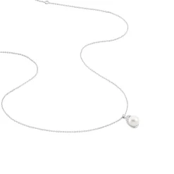 Marc Orian Colliers|Colliers Avec Pierres > Collier Verica Or Blanc Perle De Culture Et Diamant