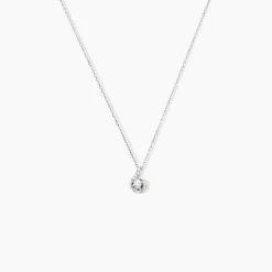 Collier Vrille Accompagnee Or Blanc Diamant