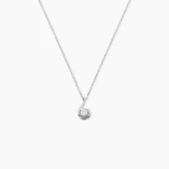 Collier Vrille Accompagnee Or Blanc Diamant