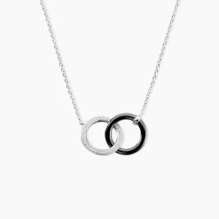 Marc Orian Colliers|Colliers Avec Pierres > Collier You&me Argent Blanc Céramique Et Oxyde De Zirconium