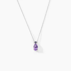 Marc Orian Colliers|Colliers Avec Pierres > Collier Yrene Or Blanc Amethyste or blanc amethyste violette
